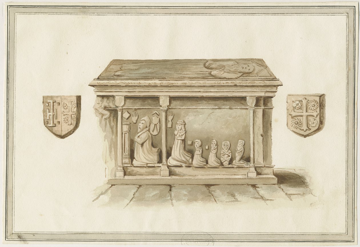 Eccleshall Church: Tomb of Bishop Bentham: malba vodovými barvami, nd [~19. století] (malba) od School English