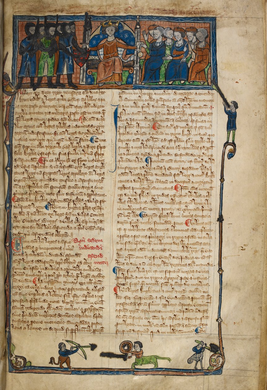 Folio z ‚Henric de Bracton o zákonech a zvycích Anglie, kniha čtyři‘ nebo ‚Bracton Traatise‘ od School English