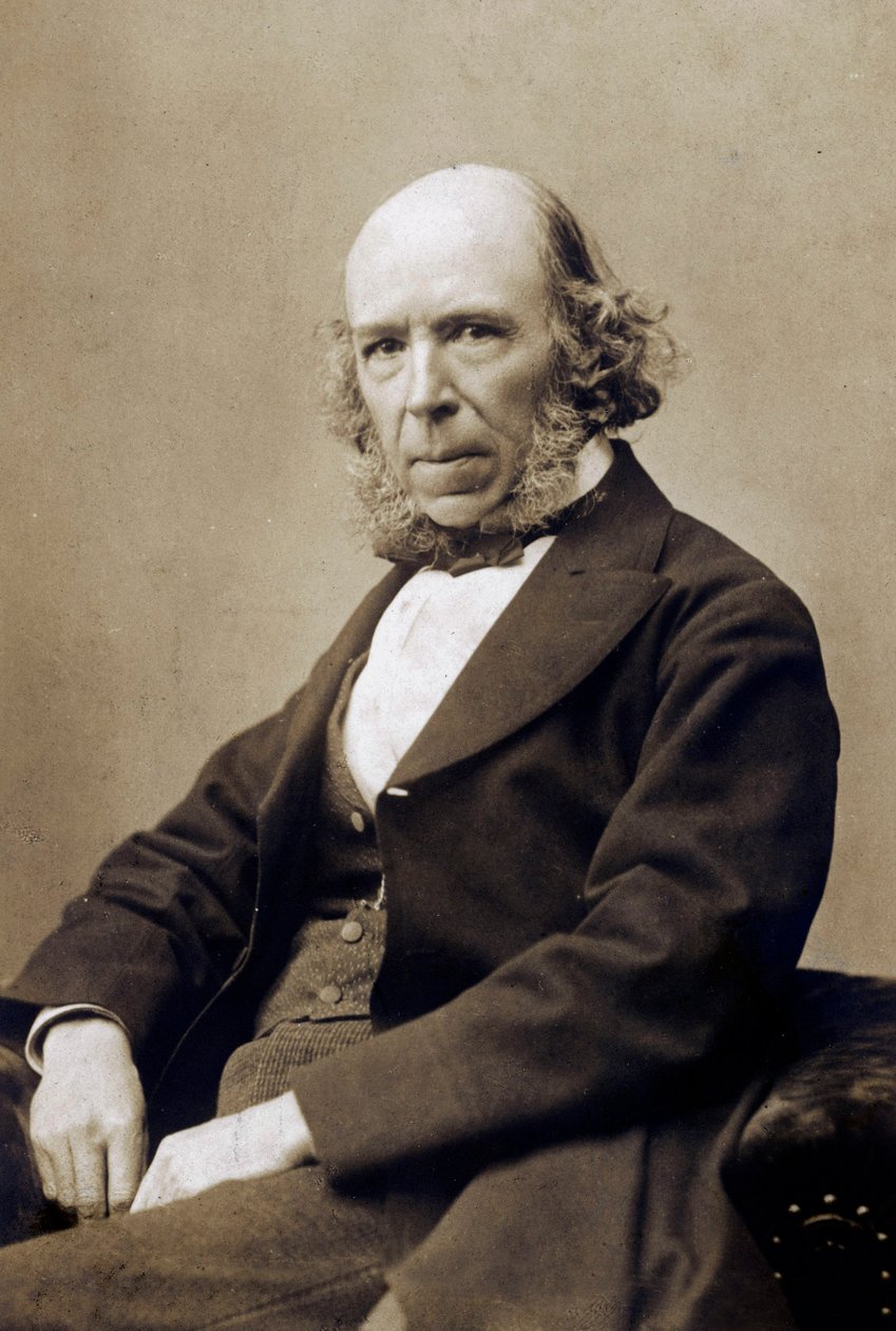 Herbert Spencer, c. 1890 (černobílá fotografie) od School English