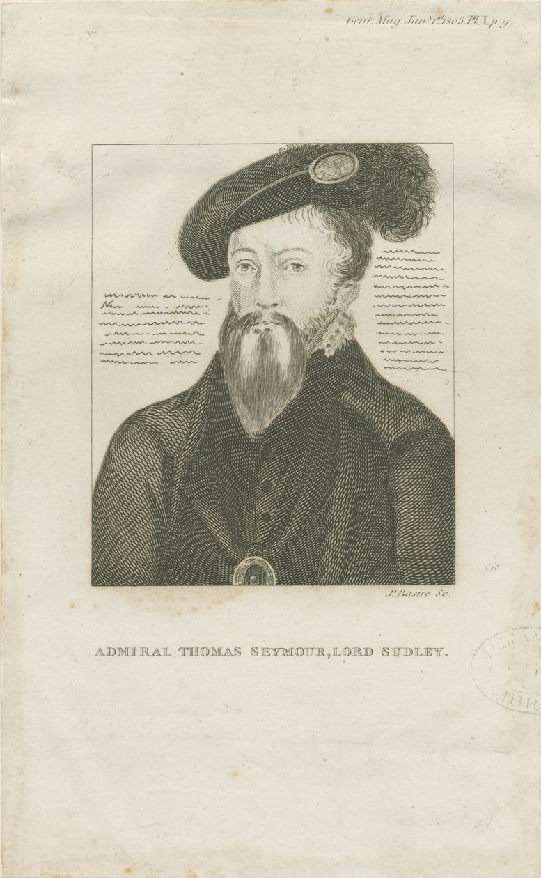 Hill Ridware - Portrét admirála Thomase Seymore, Lord Sudley: rytina, nd [c 1805] (tisk) od School English