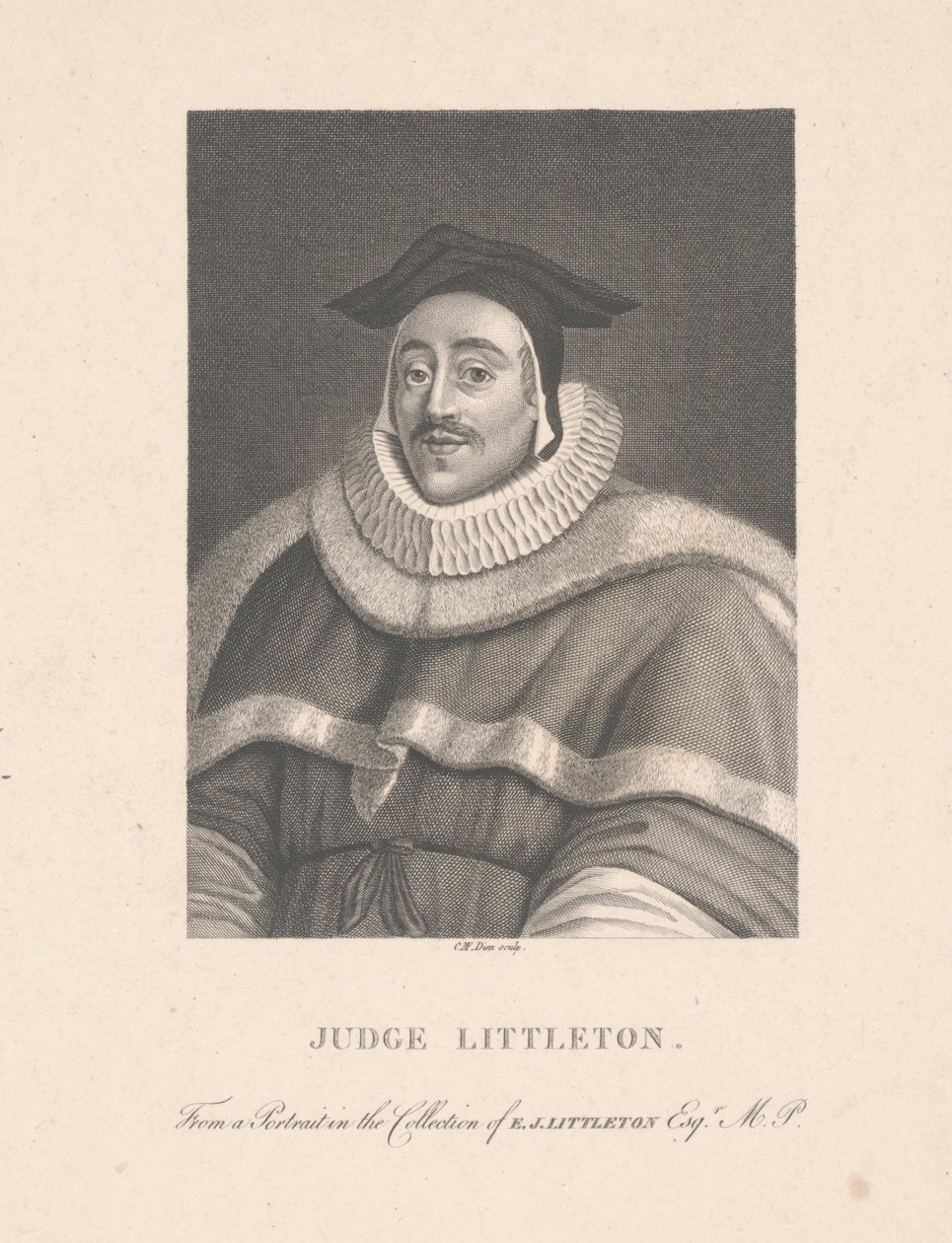 Soudce Littleton, vyryto C. M. Dien (rytina) od School English
