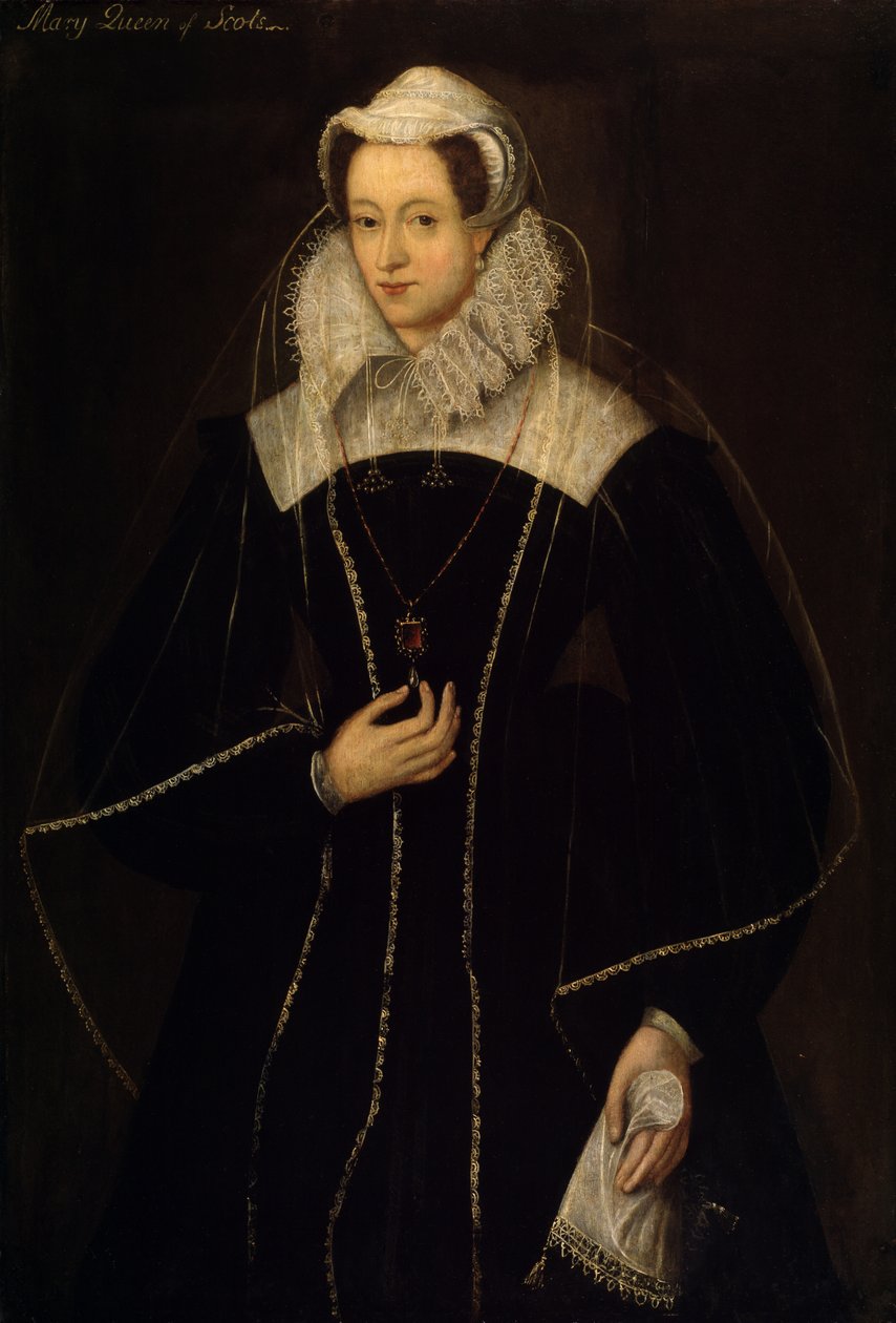 Marie (1542-1587) skotská královna (olej na panelu) od School English