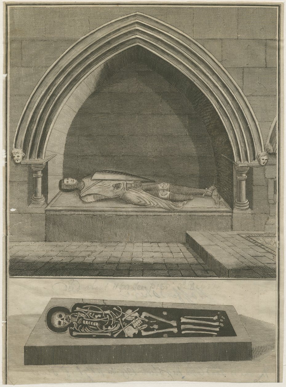 Mavesyn Ridware – Tomb of Hugo Mavesyn: rytina, nd [? 18th cent] (tisk) od School English