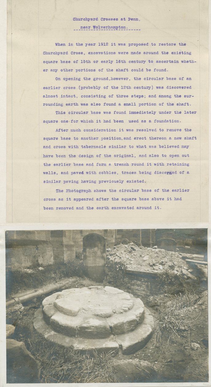 Penn Church - Remains of Ancient Cross: fotografie, nd [1912] (fotografie) od School English