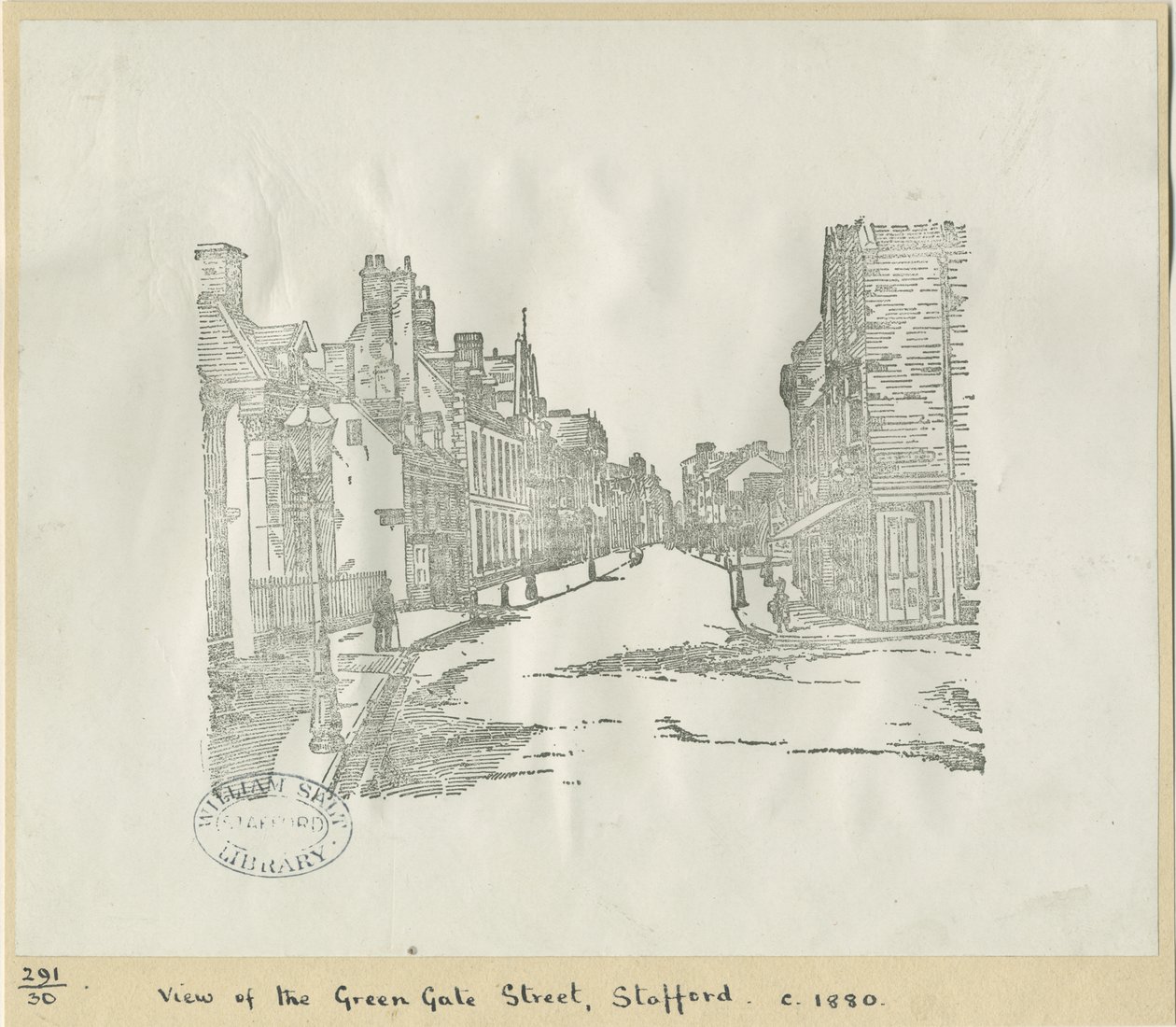 Stafford - Greengate Street: dřevoryt, nd [c 1880] (tisk) od School English