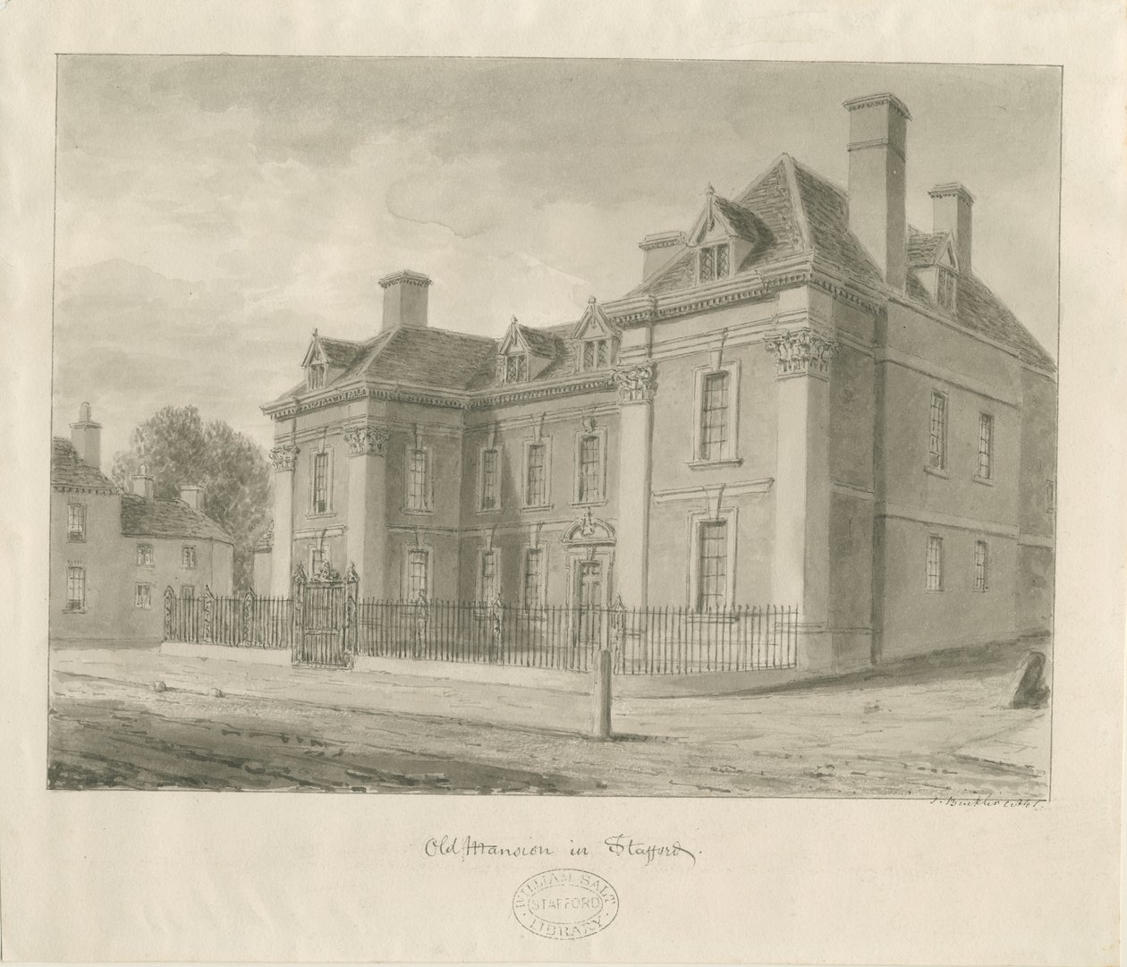 Staffordshire Hall: malba akvarelem od School English