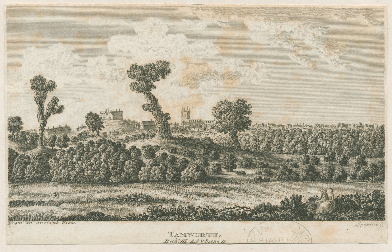 Hrad Tamworth: rytina a [? 19. století] (tisk) od School English