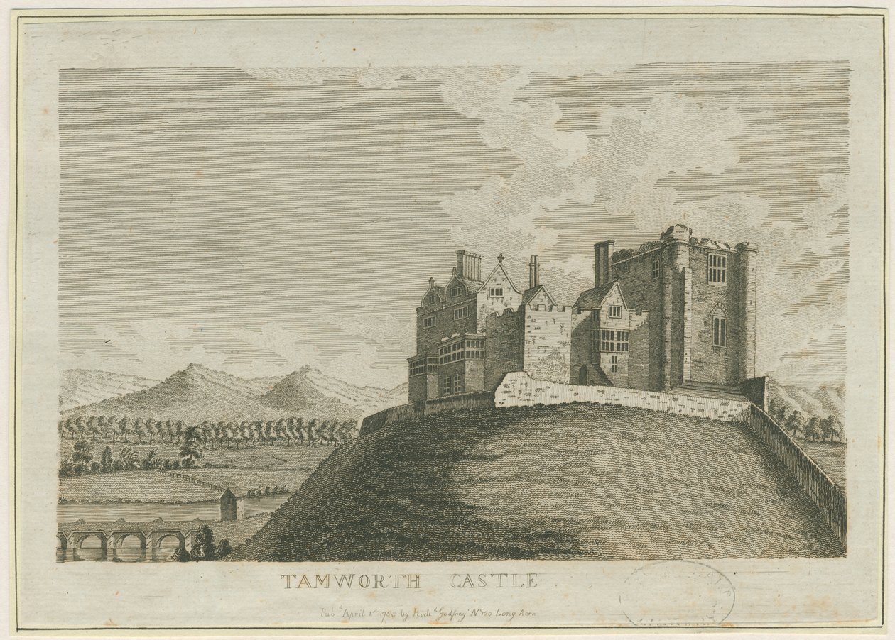 Hrad Tamworth: rytina, nd [c 1788] (tisk) od School English