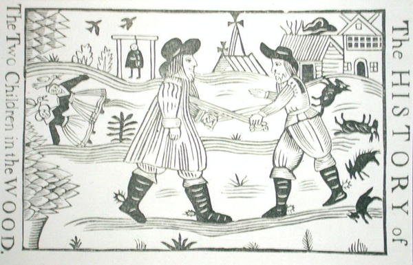 Historie dvou dětí v lese, ze sbírky učebnic o esoterice, c14-c17 (dřevořez) od School English