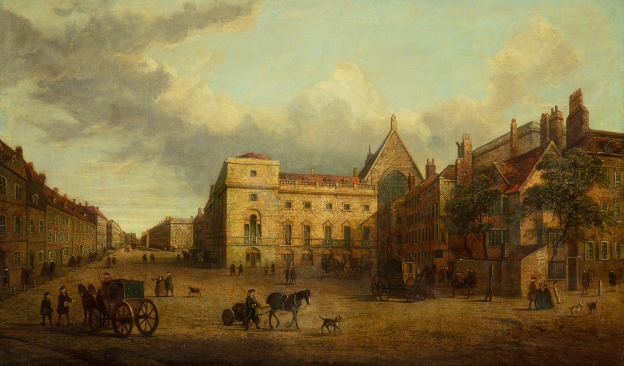 Pohled na Whitehall s Old Palace Yard (olej) od School English
