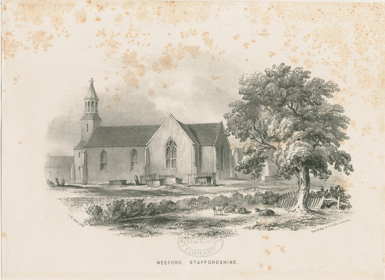 Weeford Church: litografie od School English