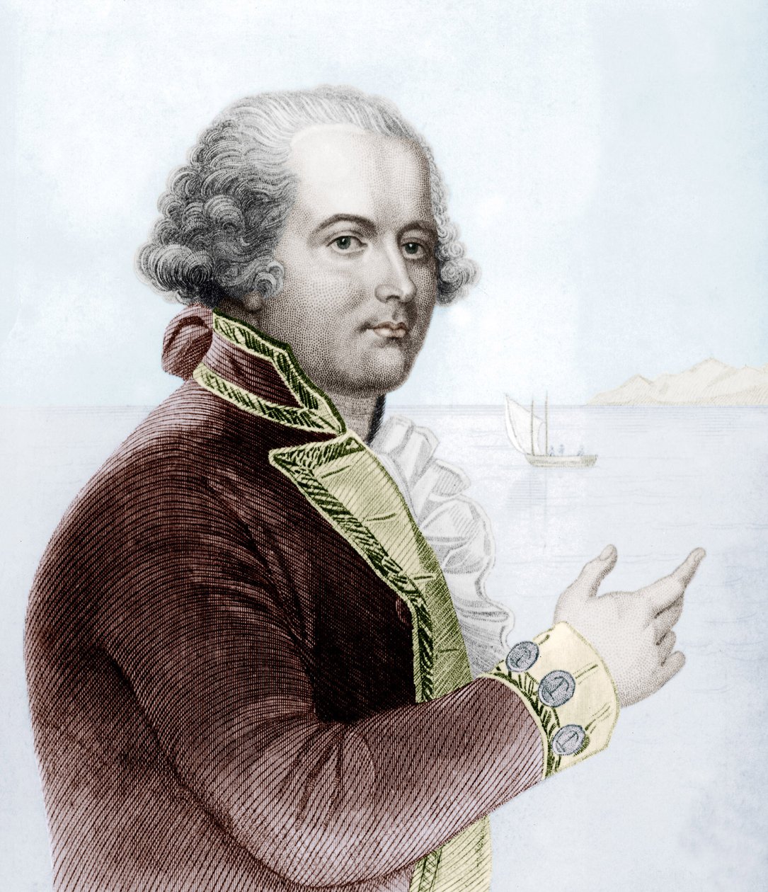 William Bligh (barevné rytí) od School English