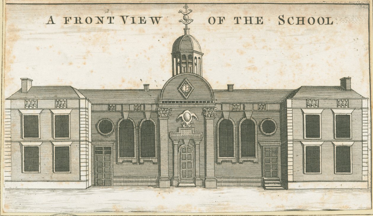 Wolverhampton - Gymnázium: rytina akvatinta, nd [c 1751] (tisk) od School English