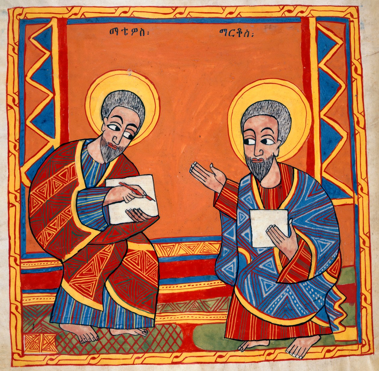 Nebo. 481, f.125v Obraz svatého Lukáše a svatého Jana Evangelisty, z 