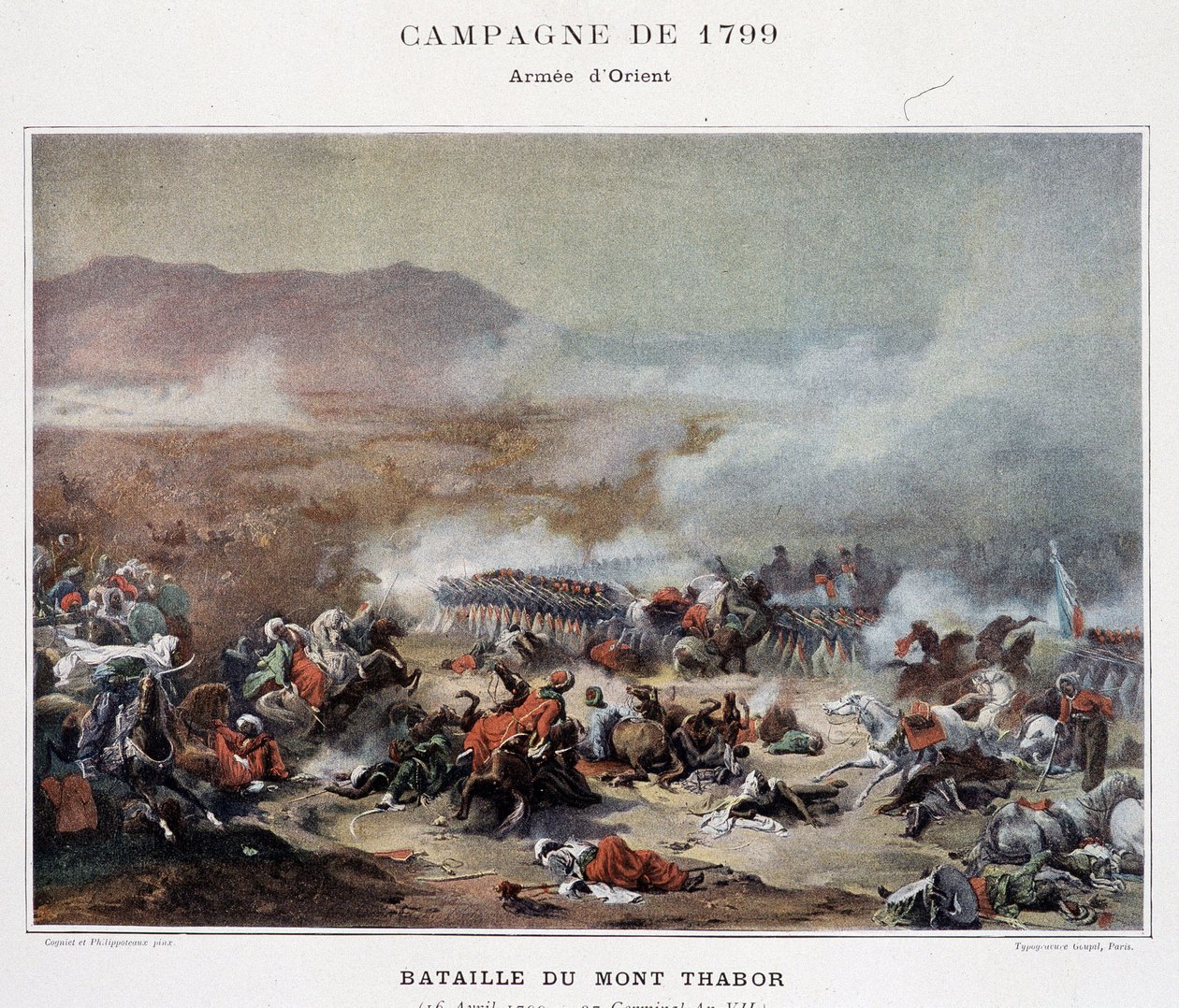 Combat du Mont Thabor - v ""Vítězství a dobytí francouzských armád", Paříž, n.d. od School French