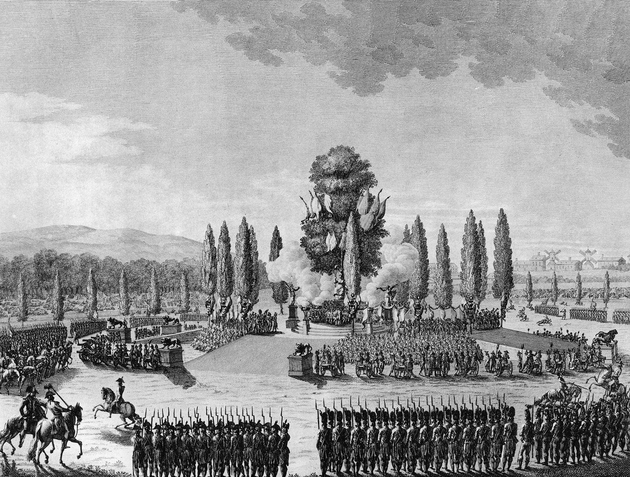 Francouzská revoluce: Republikánský fete des victoires au champs de mars v Paříži na 10. Prairial An IV (29. května od School French