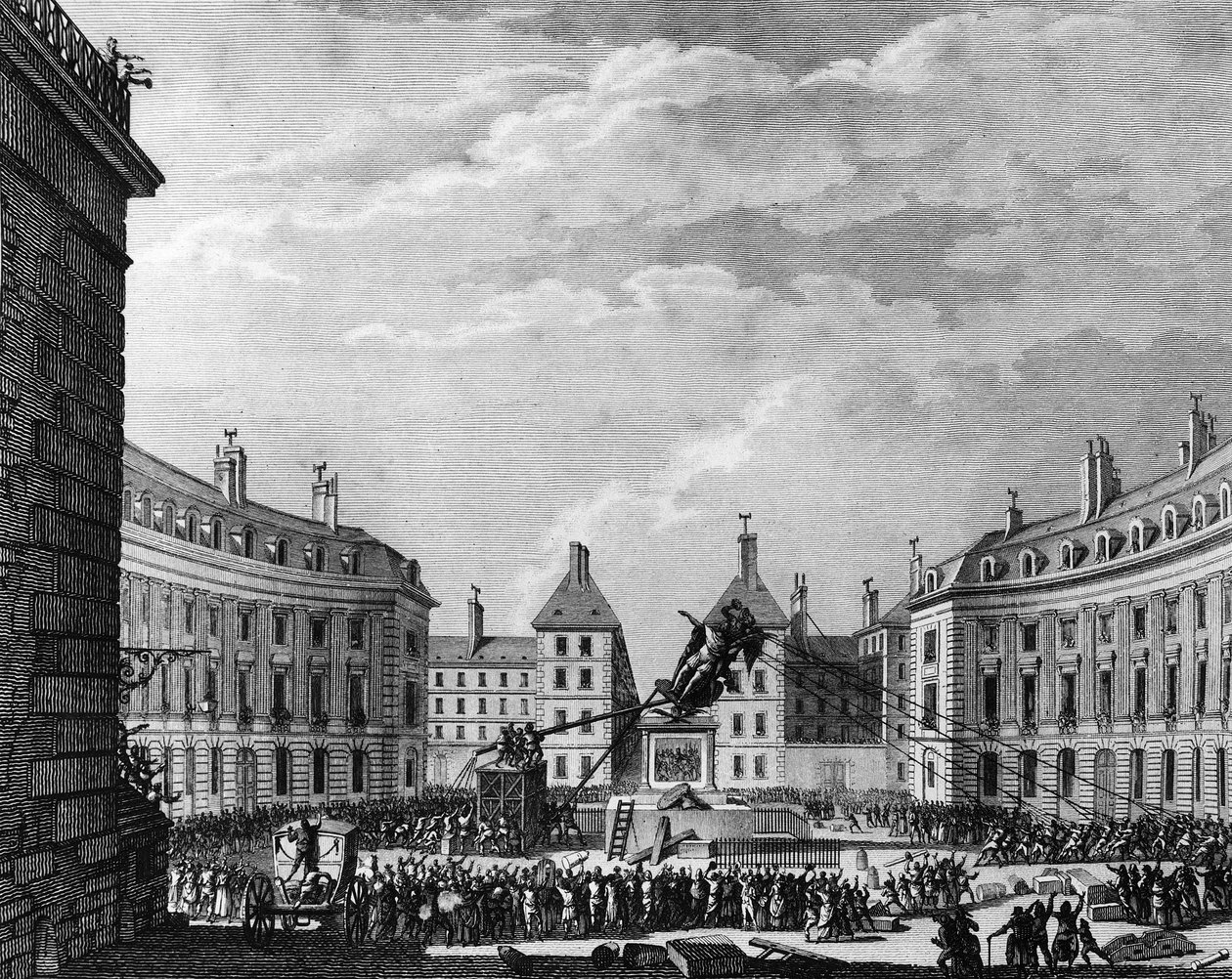 Francouzská revoluce: Socha krále Ludvíka XIV. sestřelena za vítězství v Paříži 11 od School French