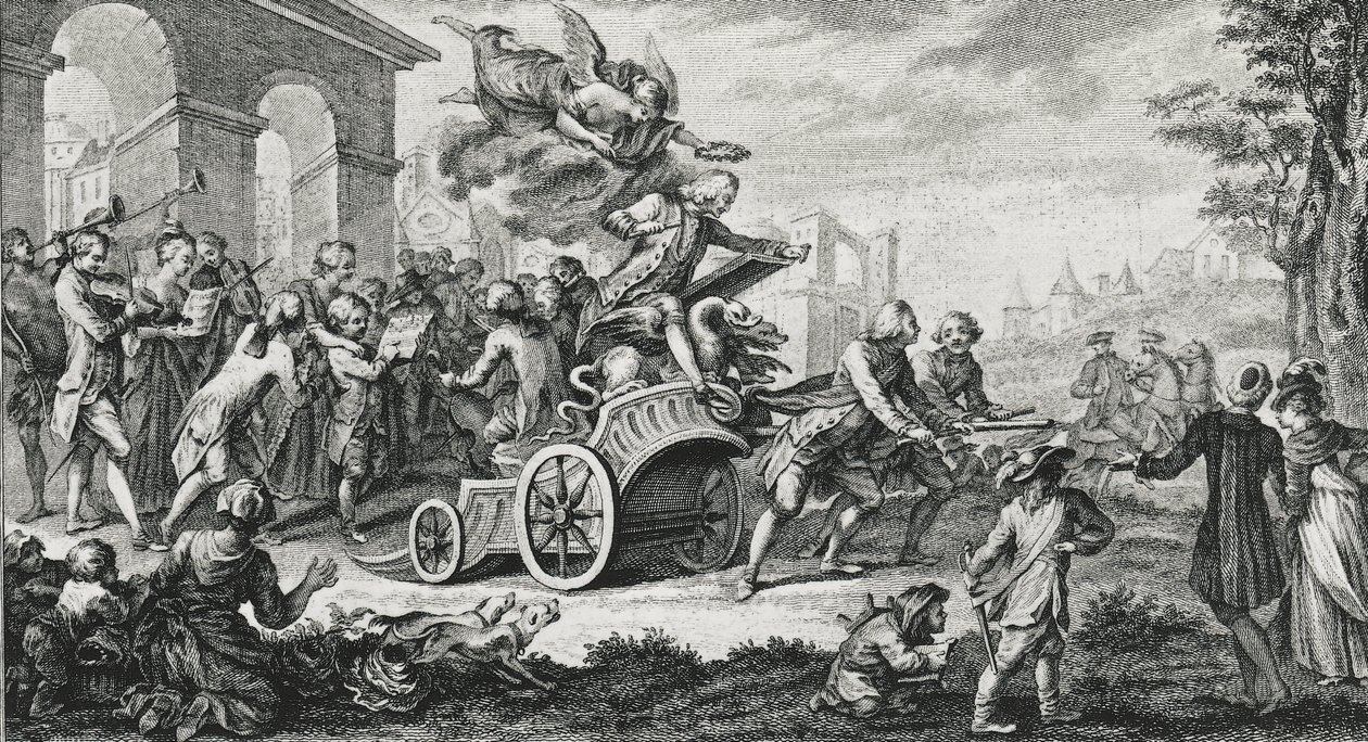 Le Triomphe od Jean-Philippe Rameau (Jean Philippe) (1683-1764) - anglický skladatel, cembalista, varhaník a hudební teoretik od School French