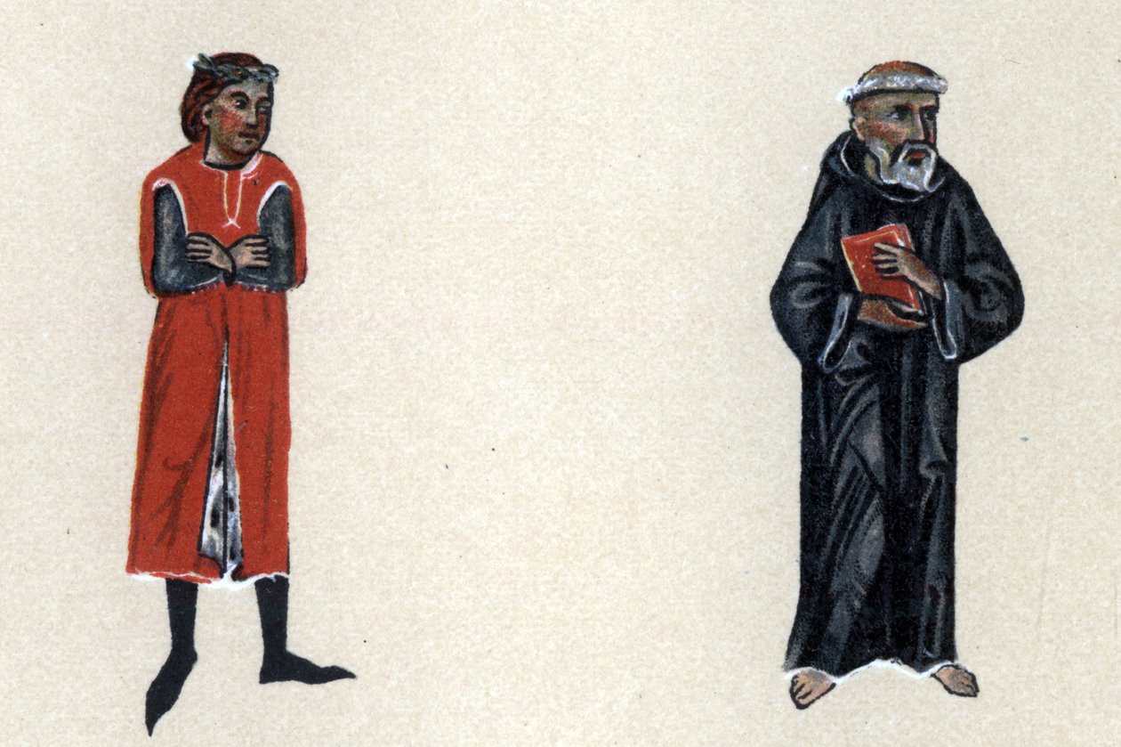Marcabru, Trubadúr středověku, ilustrace z knihy Hermanna Suchiera "Histoire de la Literature Francaise". od School French