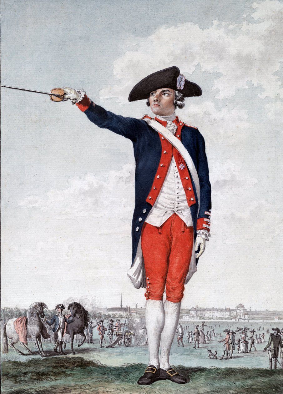 Picot de Peccaduc - Henry-Rene-Marie Picot de Peccaduc (Peccadeuc) 1770-1785 - seržant na Královské vojenské škole v Paříži, rytina Moreau od School French