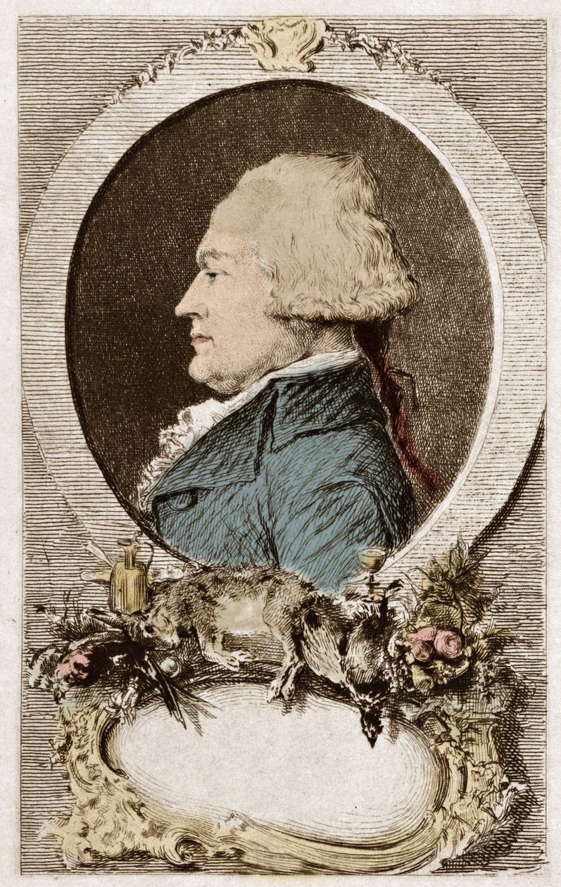 Portrét Anthelme Brillat Savarin (Brillat-Savarin) soudce, zástupce třetího státu, francouzský gastronom a spisovatel od School French