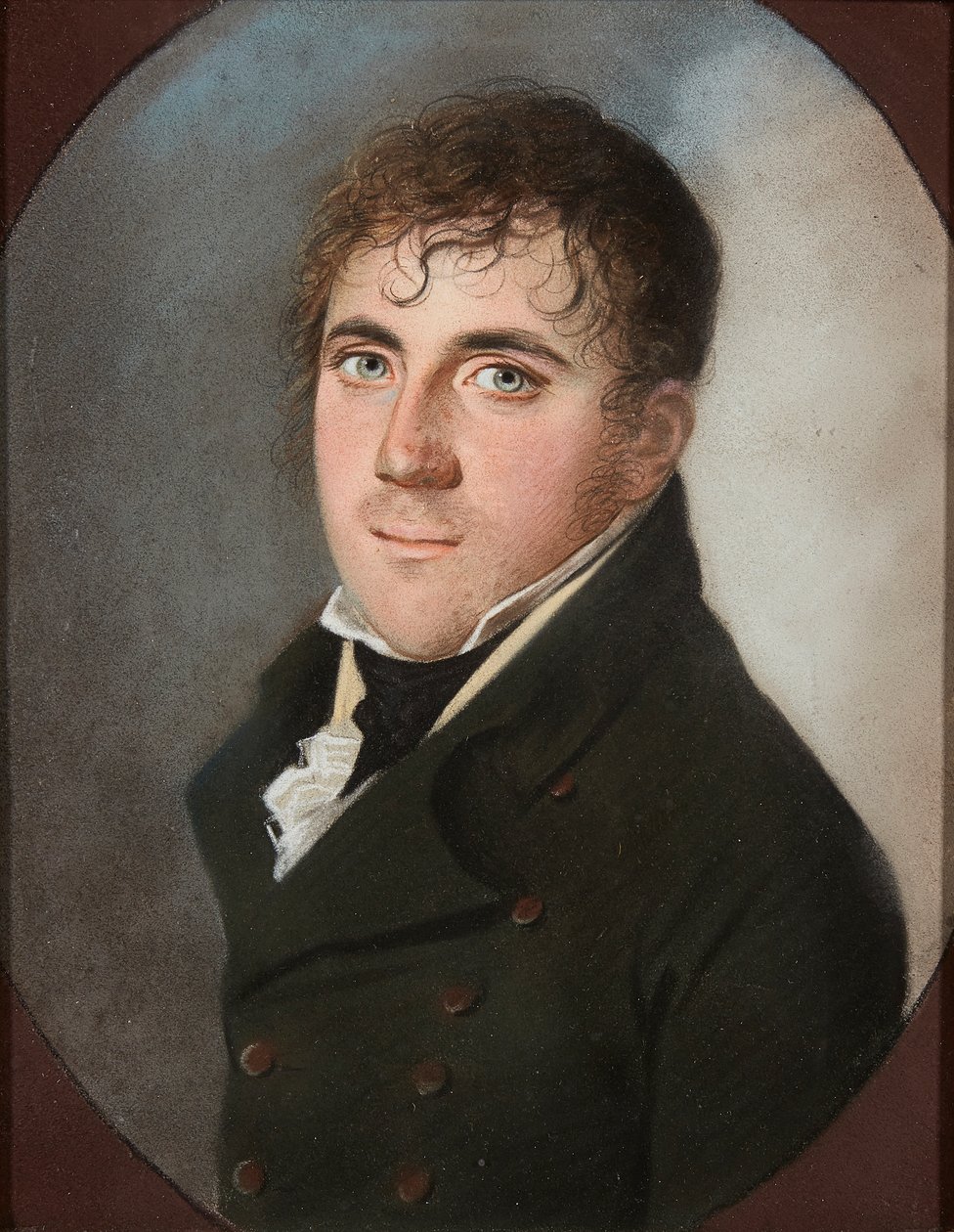 Portrét gentlemana (pastel na papíře) od School French