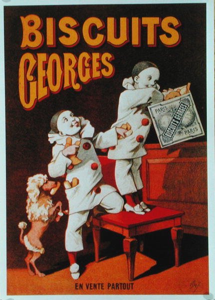 Plakát s reklamou na sušenky „Georges“ (barva lito) od School French