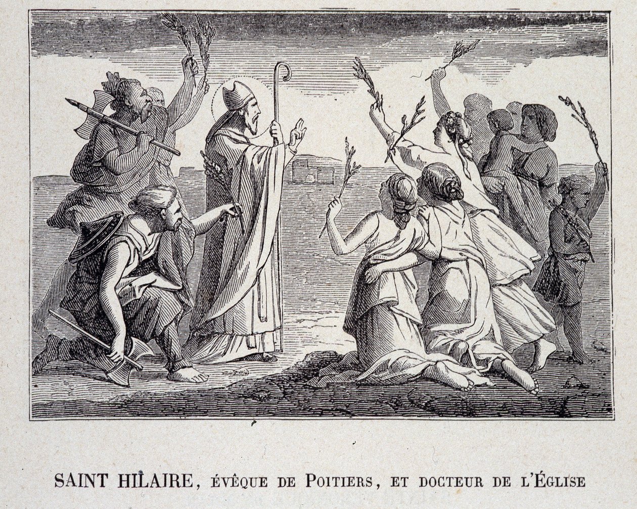 Saint Hilaire, Eveque z Poitiers a učitelka církve, která zemřela v roce 367. od School French