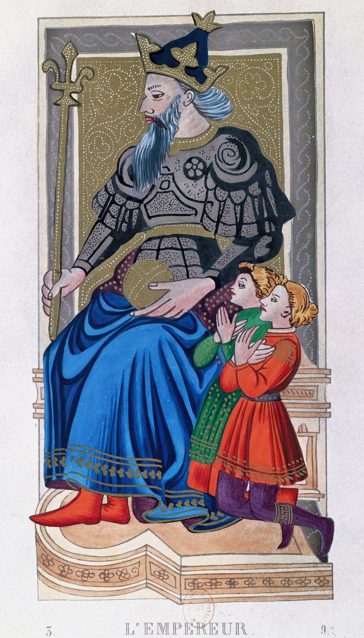 Císař, tarot Karel VI, Francie od School French