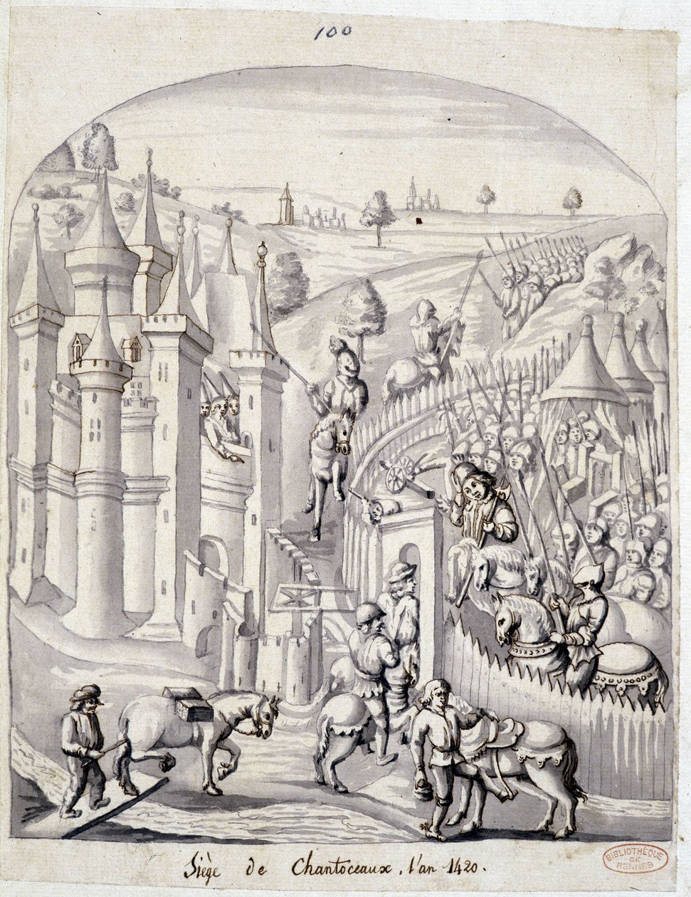 Obléhání Chantoceaux v roce 1420 od School French
