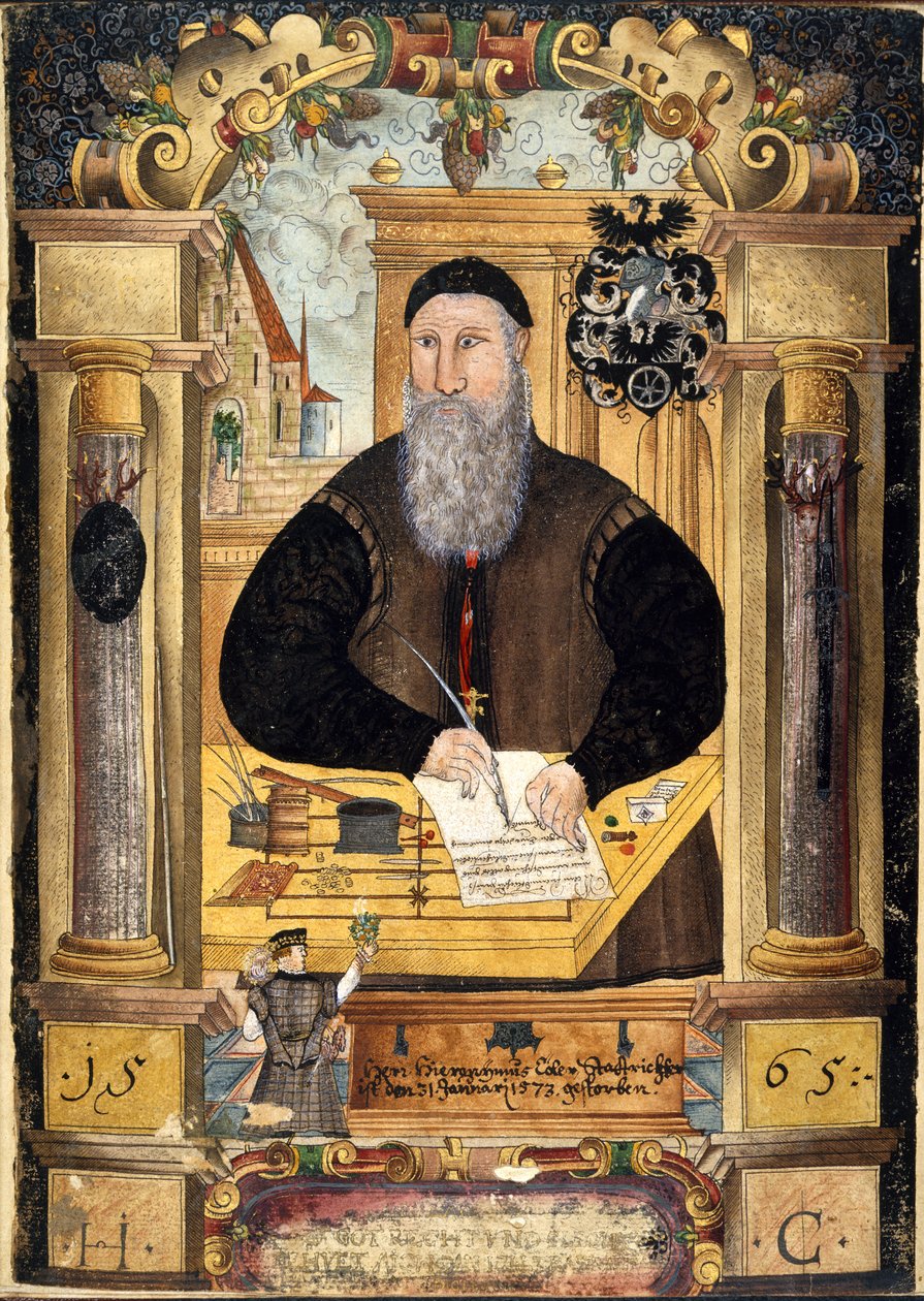 Přidat 15217 fol.1 Portrét Jeroma Coelera staršího († 1573) ze sbírky memoárů rodiny Coelerových, Norimberk od School German