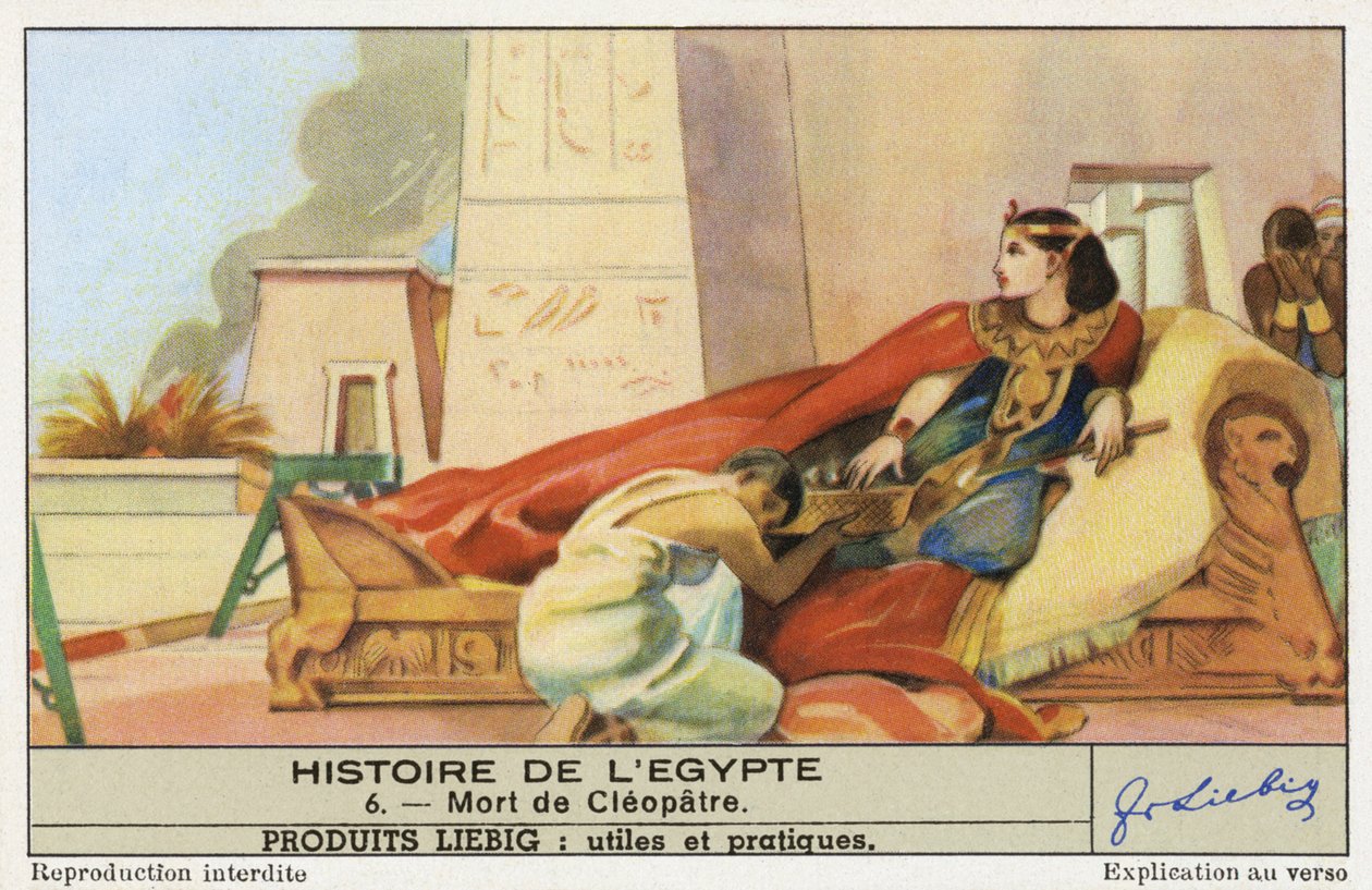 Smrt Kleopatry, Liebig Card (print) od School German