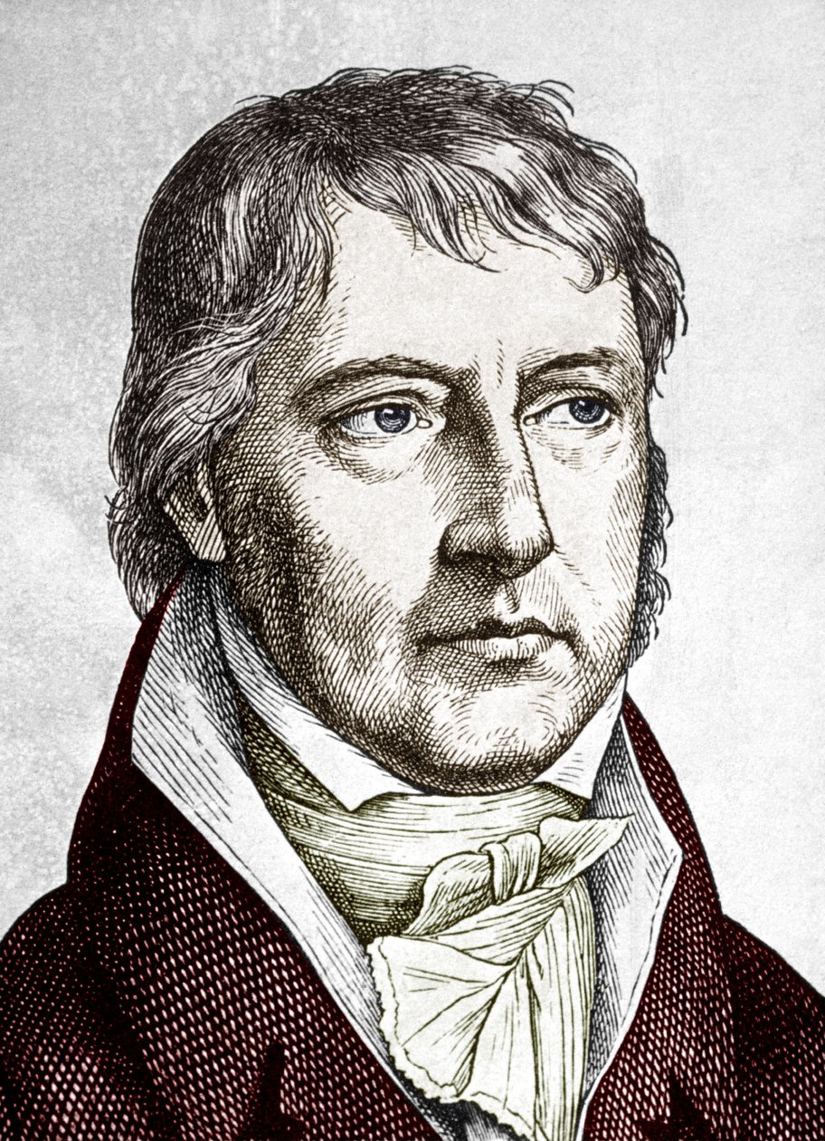 Georg Wilhelm Friedrich Hegel (barevná rytina) od School German