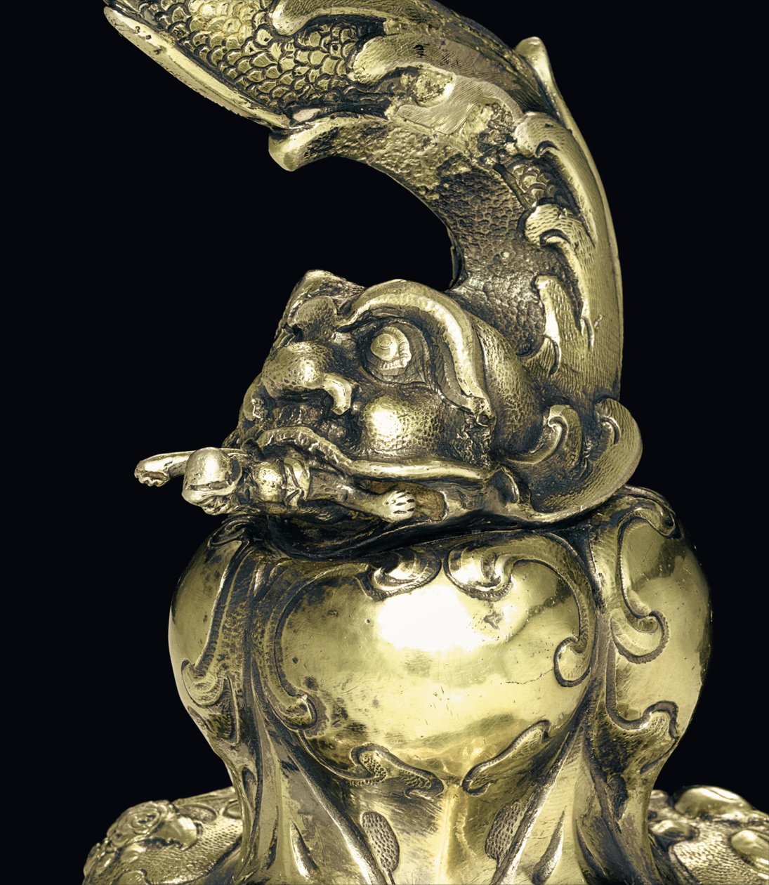 Zasazený pohár nautilus, Nagyszeben, polovina 17. století (mušle a stříbrně zlacené) (detail 3434804) od School Hungarian