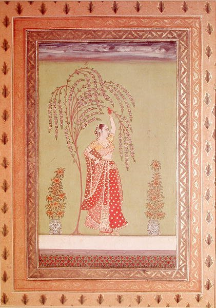 Žena pod stromem (kvaš na papíře) od School Indian