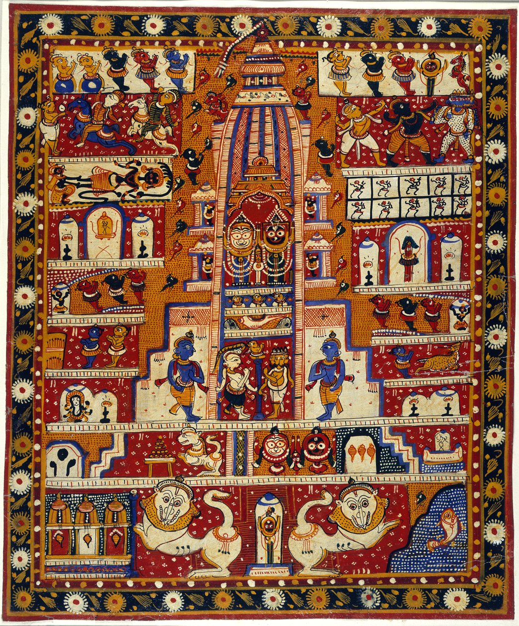 Přidejte diagram MS nebo 3721 chrámu Jagannath, kolem roku 1930 (akvarel na papíře) od School Indian