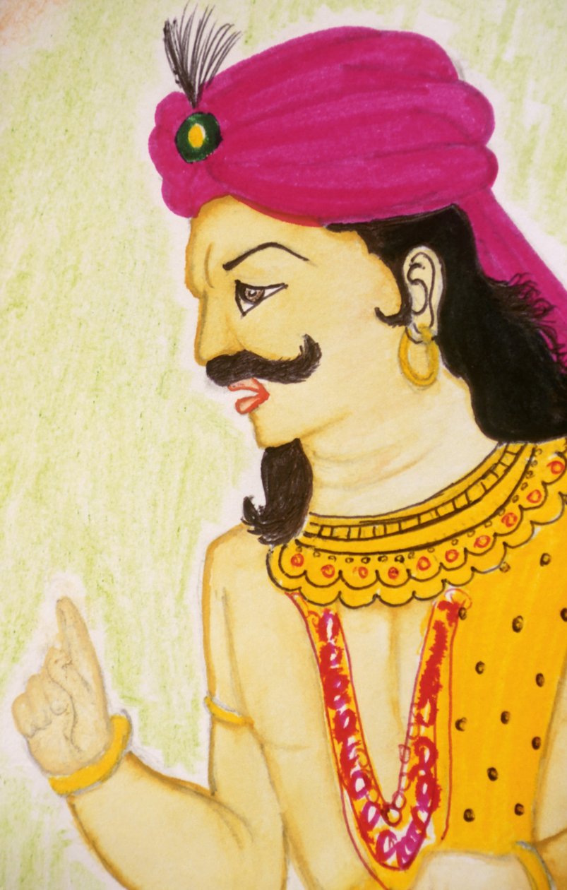 Čandragupta (akvarel na papíře) od School Indian