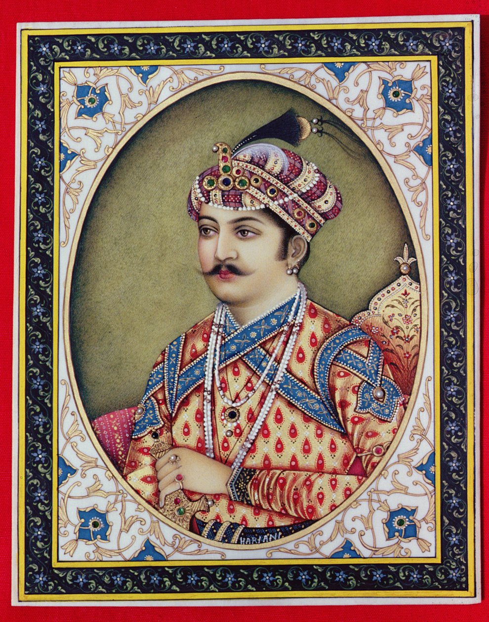Císař Muhammad Akbar (1542-1605) (kvaš a akvarel na slonovině) od School Indian