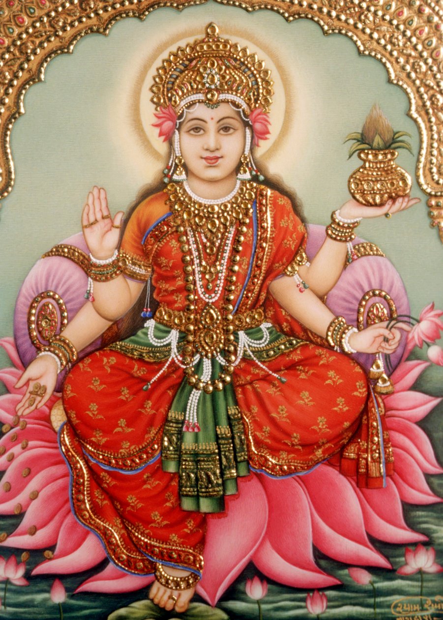 Miniatura bohyně Lakšmí Laxmi na slonovině od School Indian