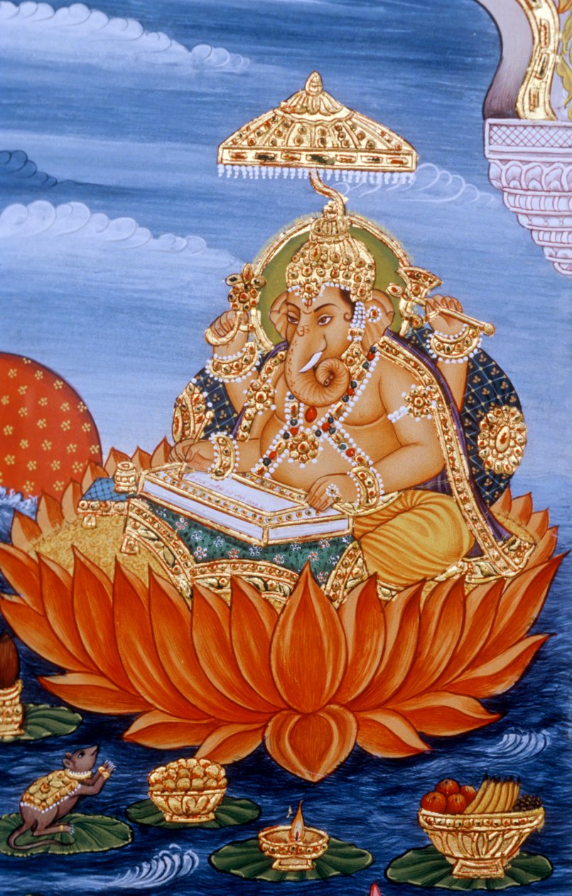 Pán Ganesh Ganpati Miniatura Malování Psaní Písmo svaté od School Indian