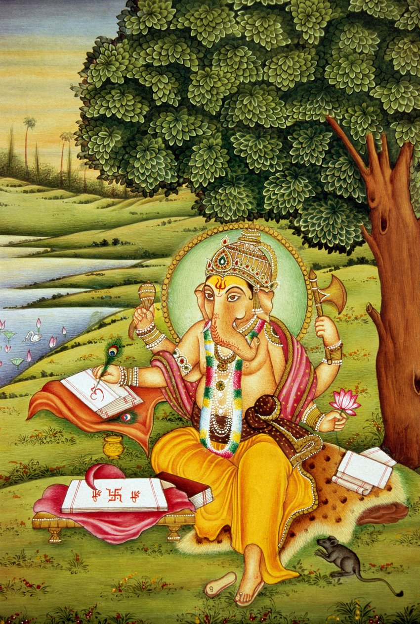 Pán Ganesh Ganpati miniatura malba na papíře od School Indian