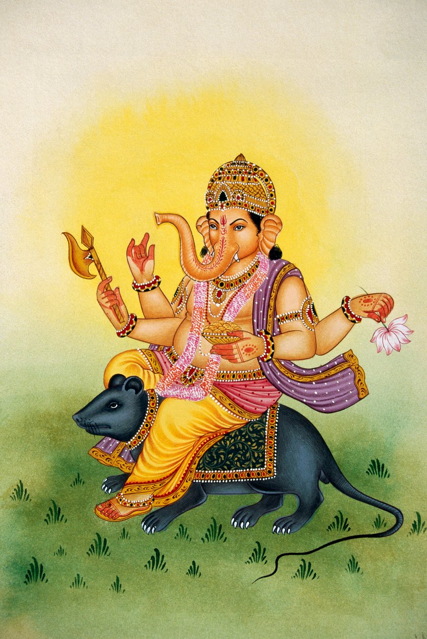 Pán Ganesh Ganpati miniatura malba na papíře od School Indian