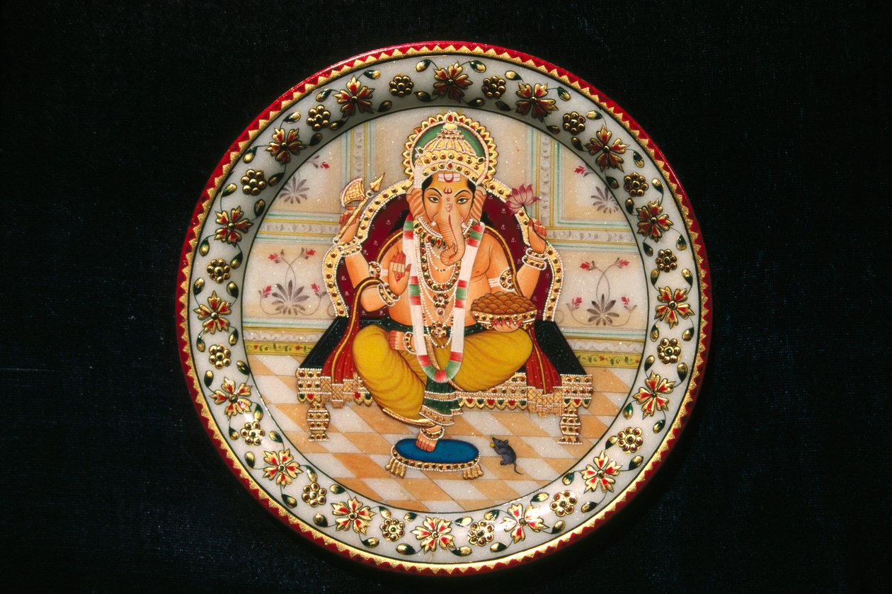 Pán Ganesh Ganpati miniatura malba na papíře od School Indian
