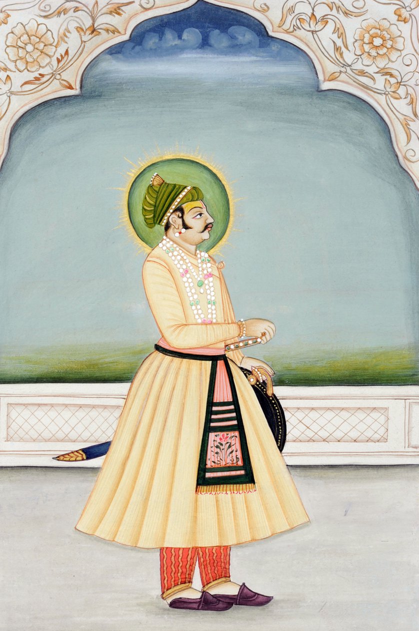 Miniatura mahárádži Kišana Singha, Džajpur od School Indian