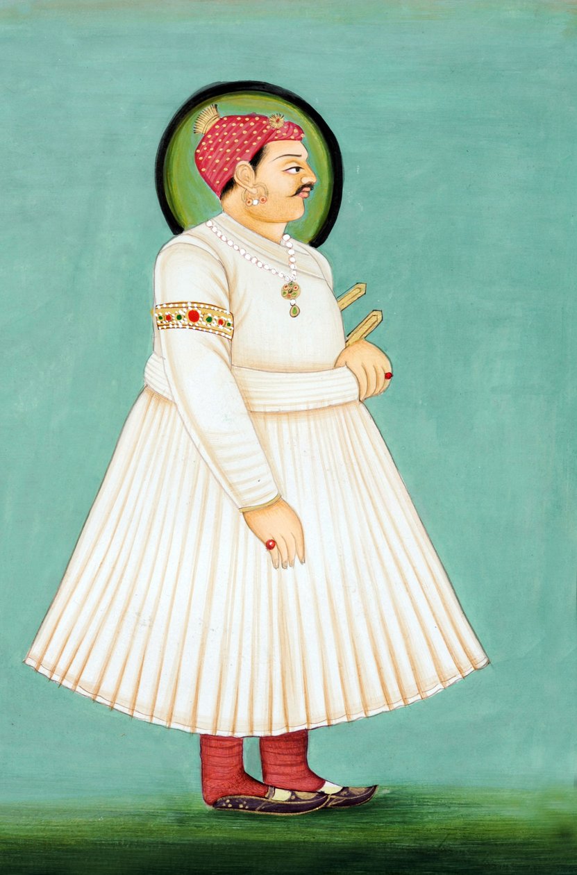 Miniatura mahárádži Sawai Ishwari Singha, Džajpur od School Indian
