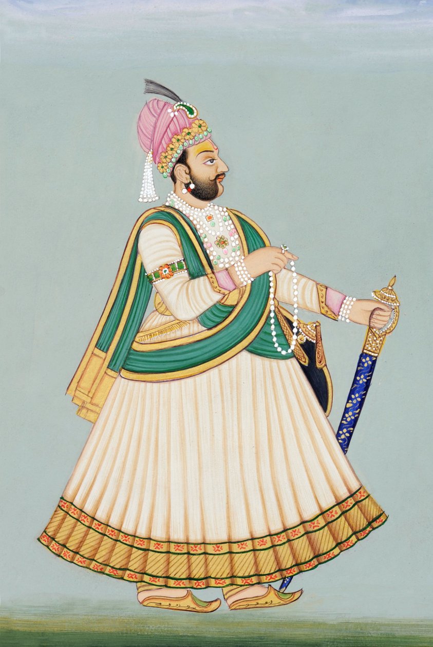 Miniatura mahárádži Sawai Jagat Singha, Džajpur od School Indian