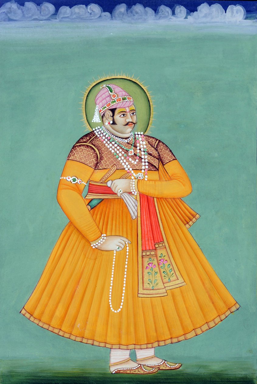 Miniatura mahárádži Sawai Madho Singha, Džajpur od School Indian
