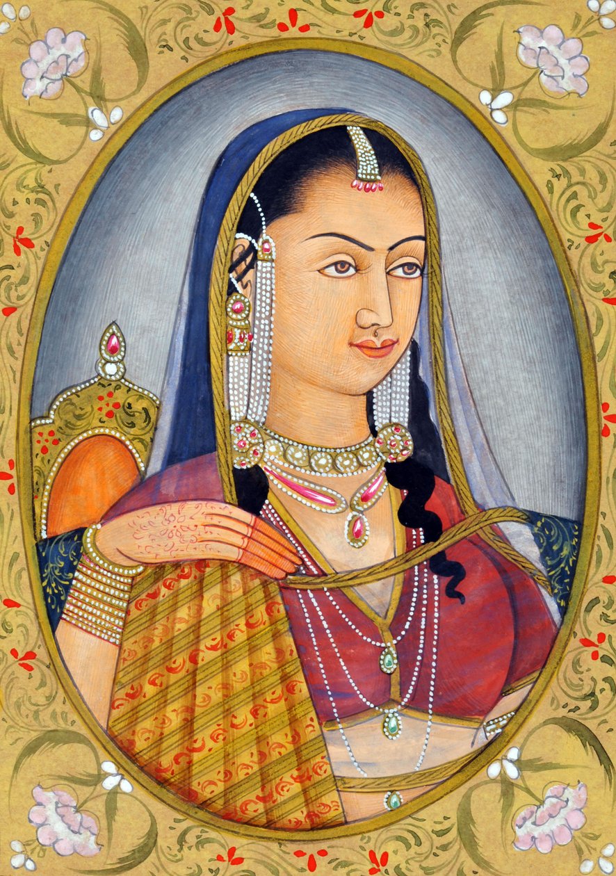 Miniaturní malba mogulské královny Jodha Bai Indie Asie od School Indian