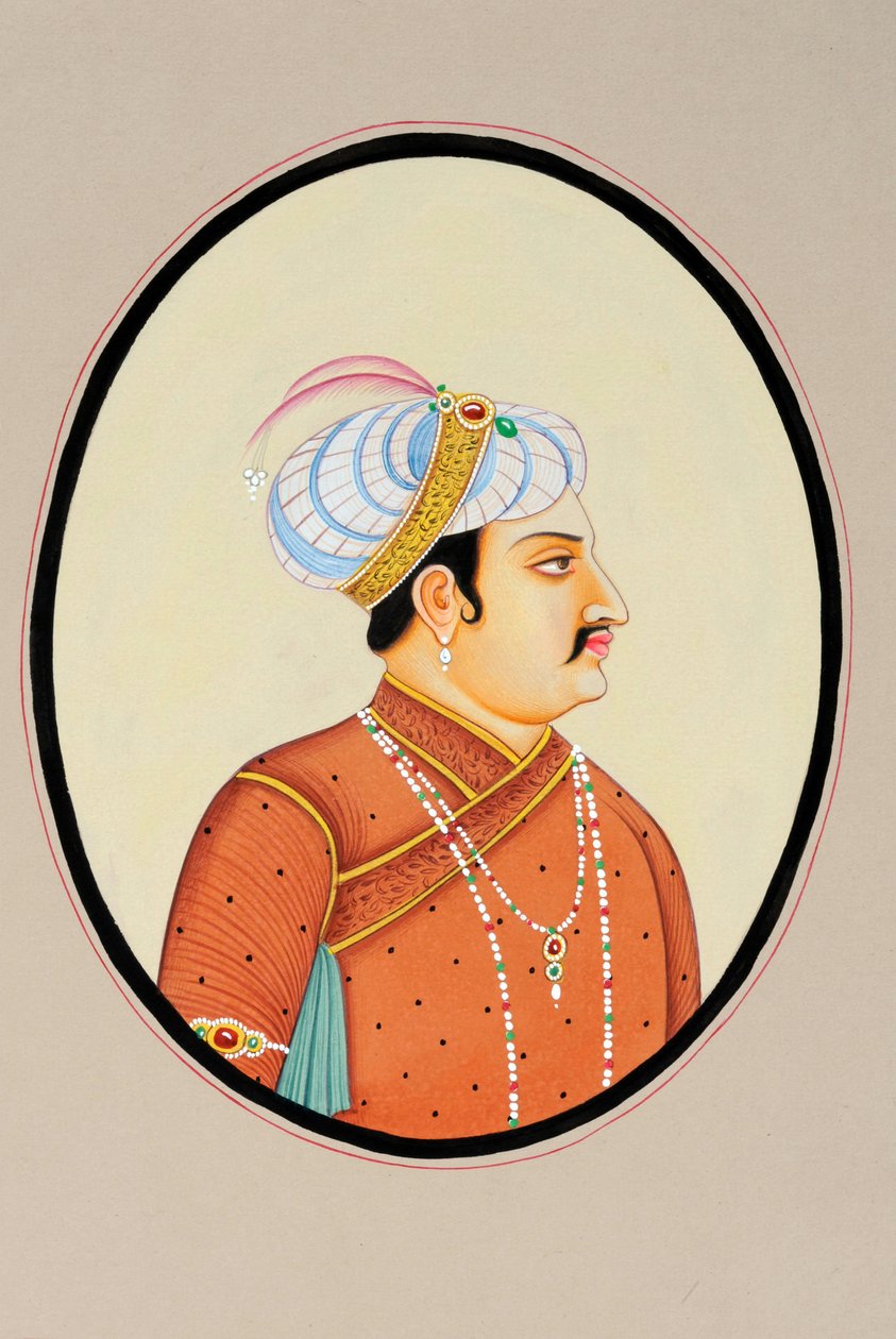 Miniatura mughalského císaře Džahángíra od School Indian