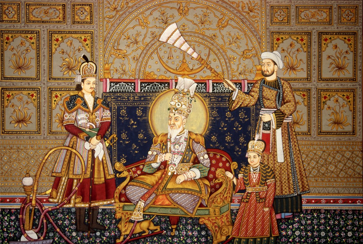 Miniatura mughalského císaře Šáhdžahána na papíře od School Indian